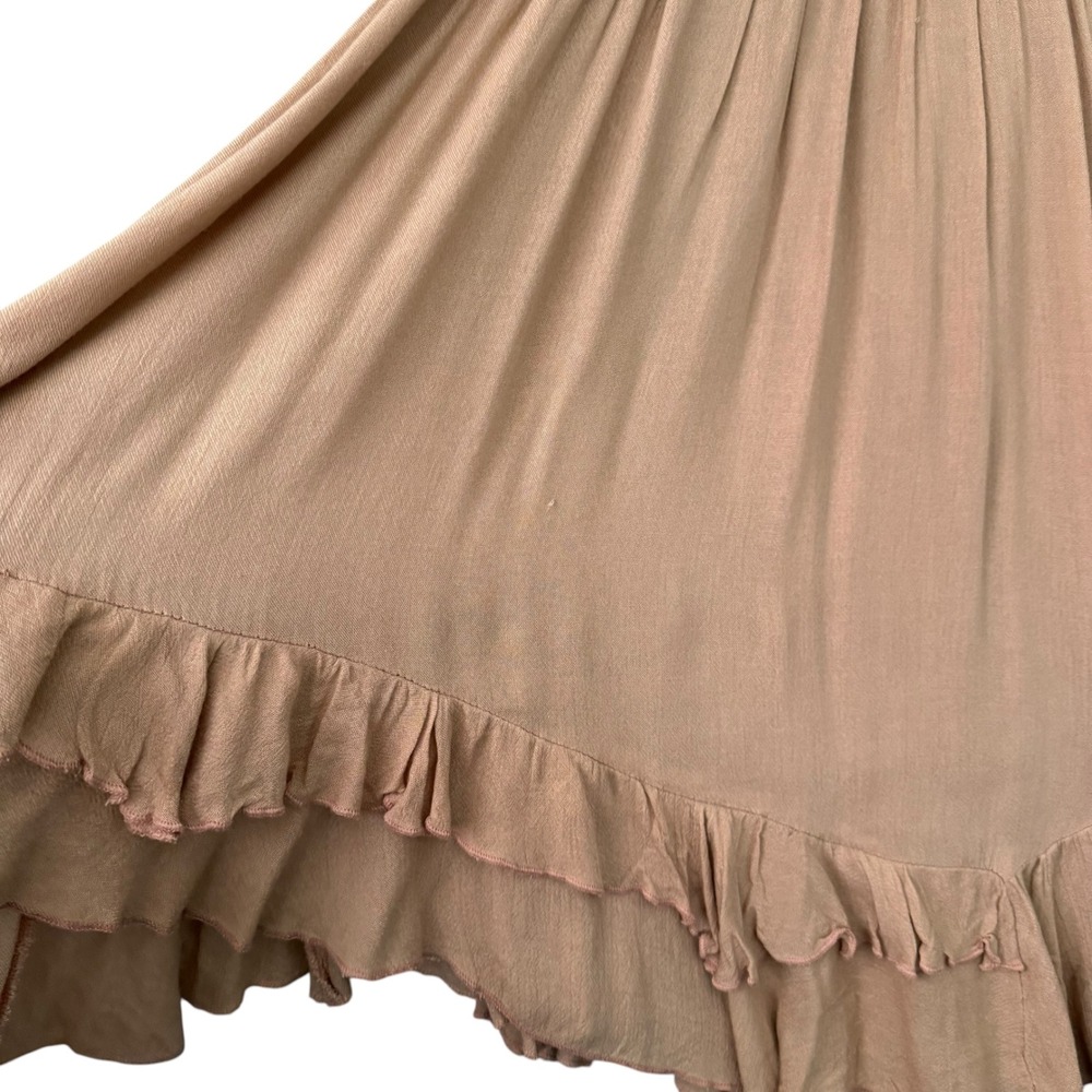 Free People One | Adella Slip Dress Rose Pink Boho Lace Mini Size L - Picture 5 of 15